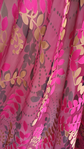 Oriental Pink Silk Fabric