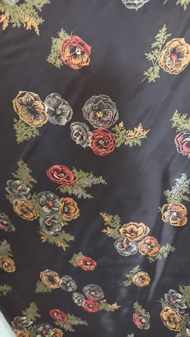 Vintage Flower Silk Fabric
