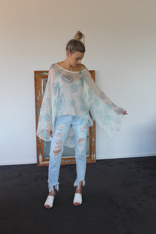 Kaftan Blouse Delicate Flora -SALE